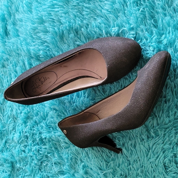 wide width sparkly heels